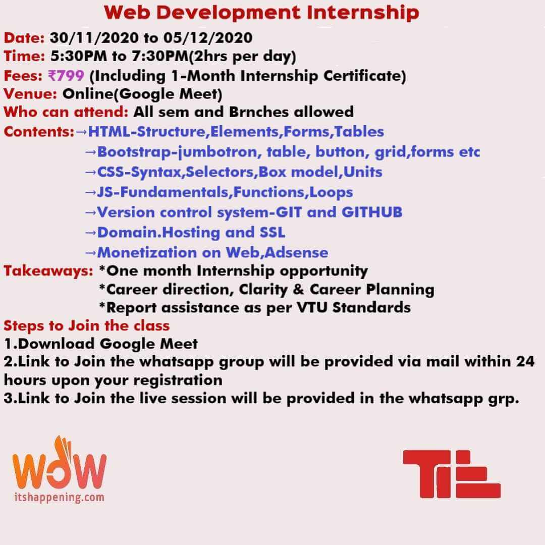 Web Development Internship