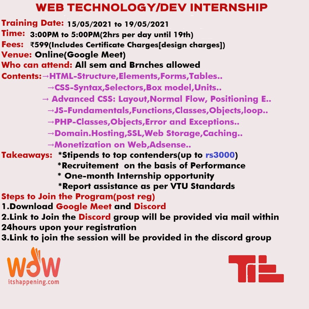 Web Technology/Dev Internship