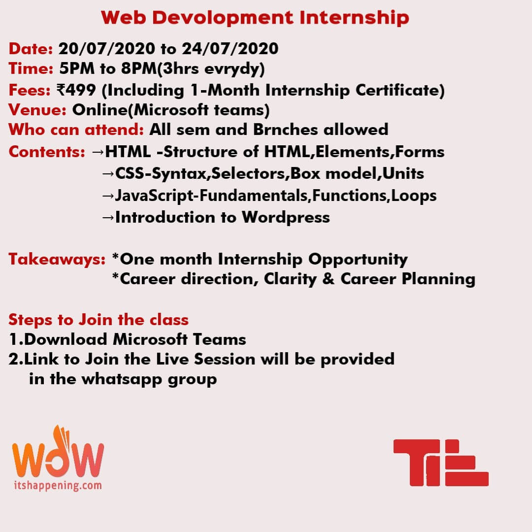 Web Development Internship